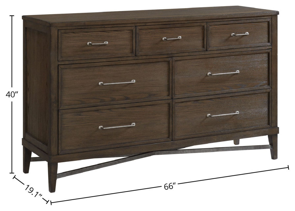 Preston 7-Drawer Dresser, Weathered Vintage Oak