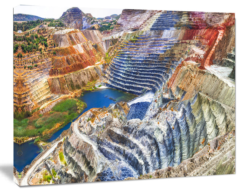 Impressive Mines and Canyon, Large landscape Canvas Art Print, 60x40