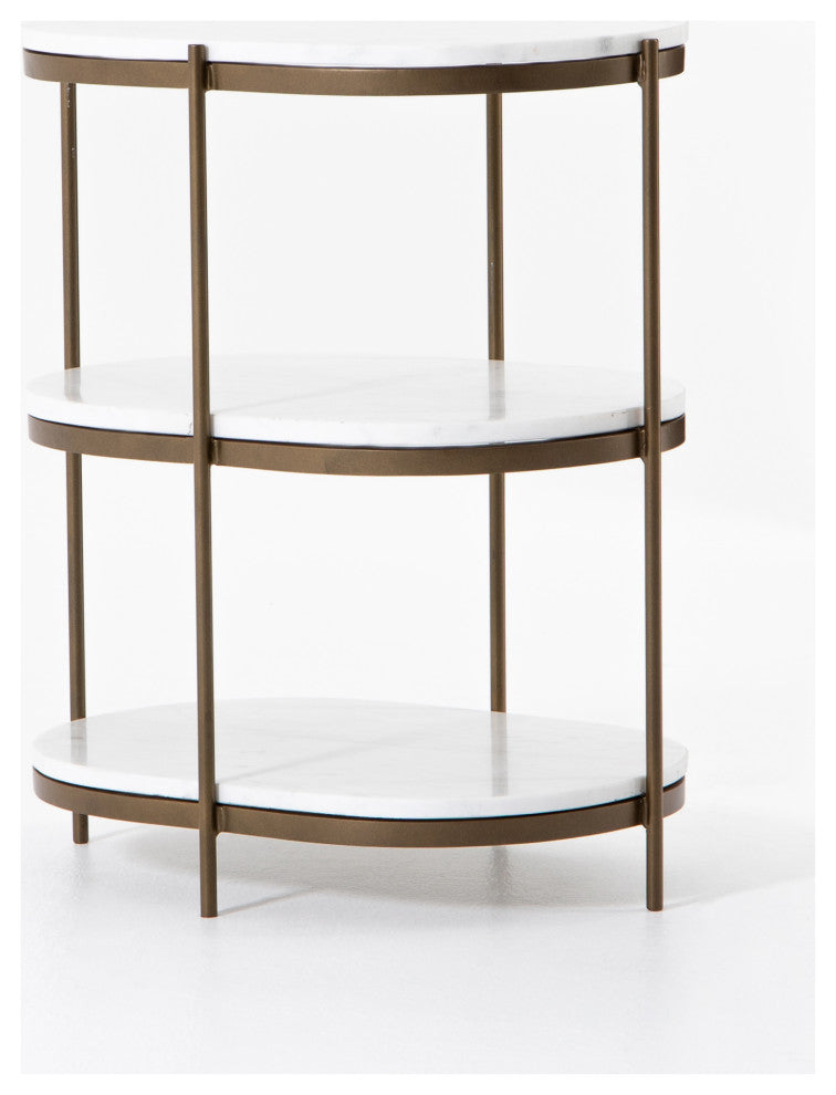 Felix Oval Nightstand-Antique Brass