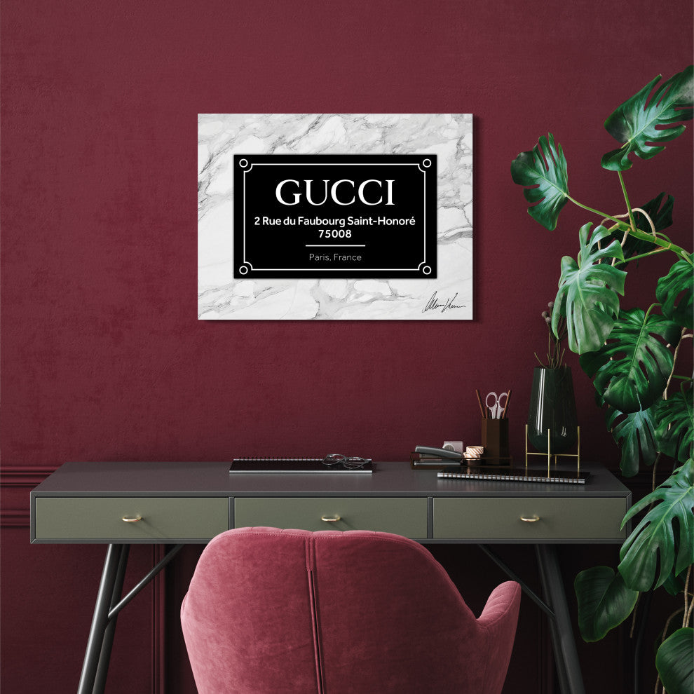 "Prestige G" Frameless Free Floating Reverse Printed Tempered Glass Wall Art