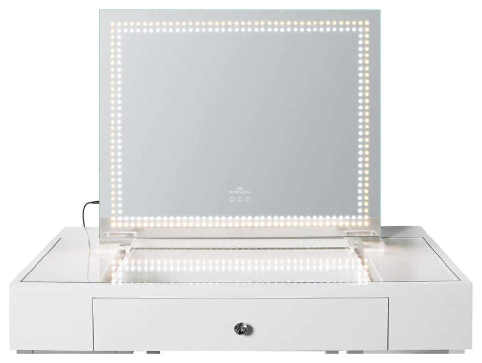 Stage Lite Midi Vanity Mirror with LED Lights, Dotted
