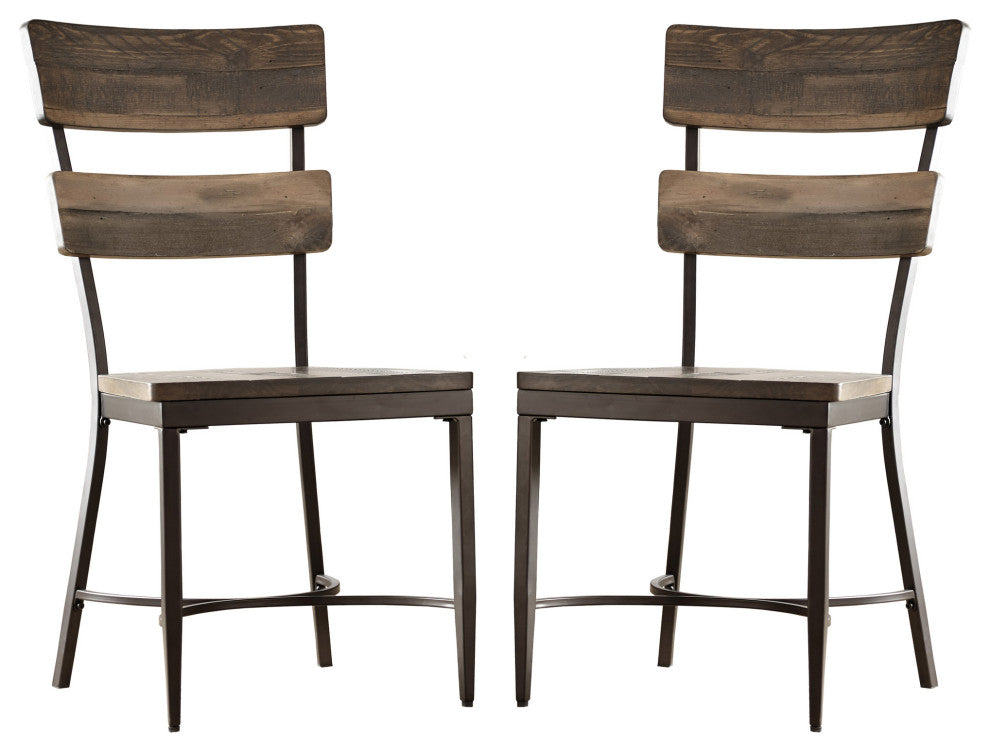 Hillsdale Jennings Metal Counter Height Stool, Set of 2, Distressed Walnut