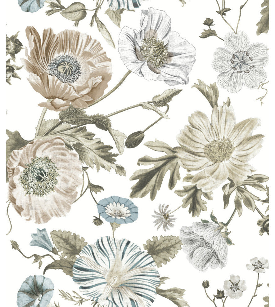 Vintage Poppy Peel and Stick Wallpaper