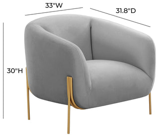 Kandra Gray Velvet Accent Chair