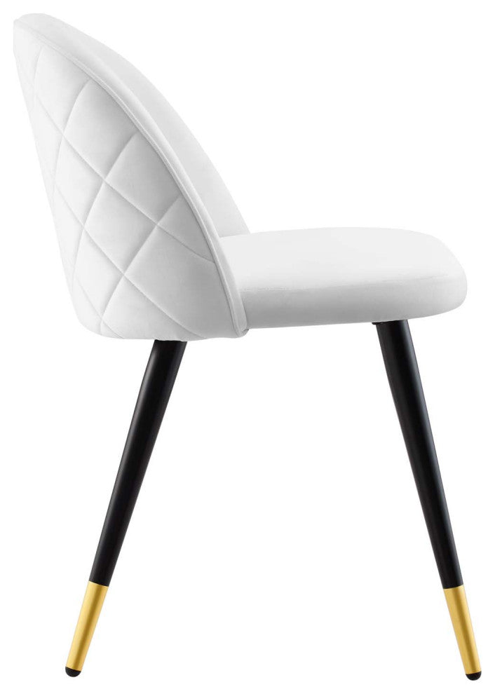 Cordial Performance Velvet Dining Chairs - Set of 2-White