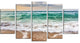 "Crystal Clear Blue Foaming Waves" Seashore Canvas Wall Art, 5 Panels, 60"x32"