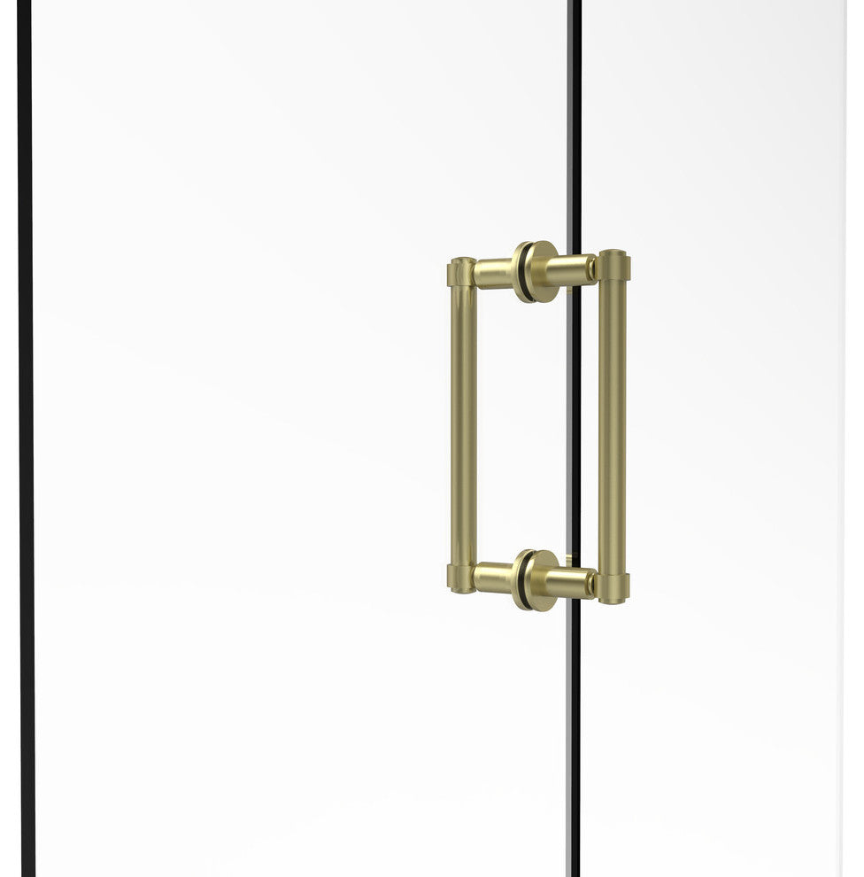 Contemporary 8" Back to Back Shower Door Pull, Satin Brass