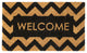 Black Machine Tufted Herringbone Welcome Doormat, 18" x 30"