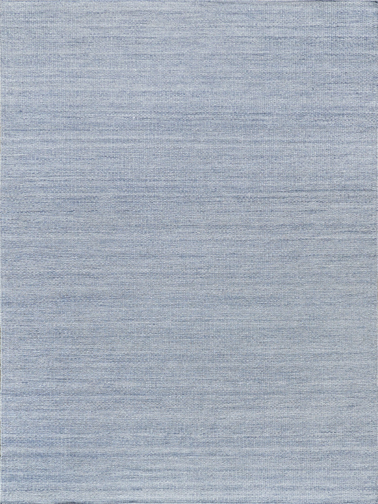 Loro Indoor/Outdoor Handmade Flatwoven PET yarn Light Blue Area Rug, 10'x14'