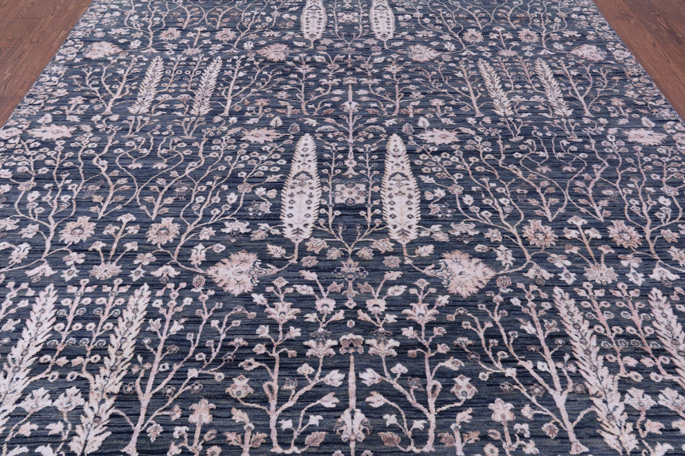 8' 2" X 10' 5" Cypress Tree Hand Knotted Wool and Silk Rug Q8715