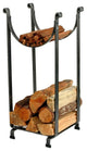 Handcrafted Sling Fireplace Log Rack Hammered Steel