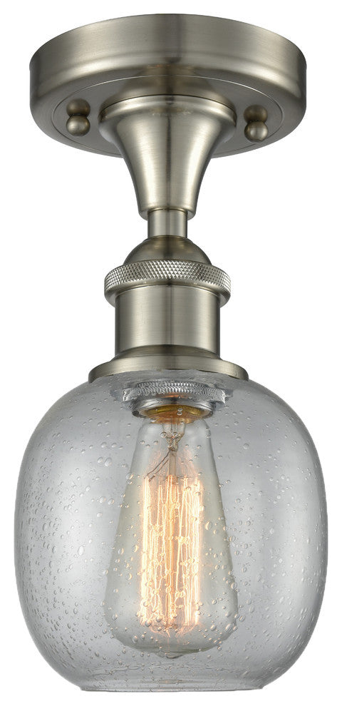 Innovations Belfast 1-Light Flush Mount, Brushed Satin Nickel