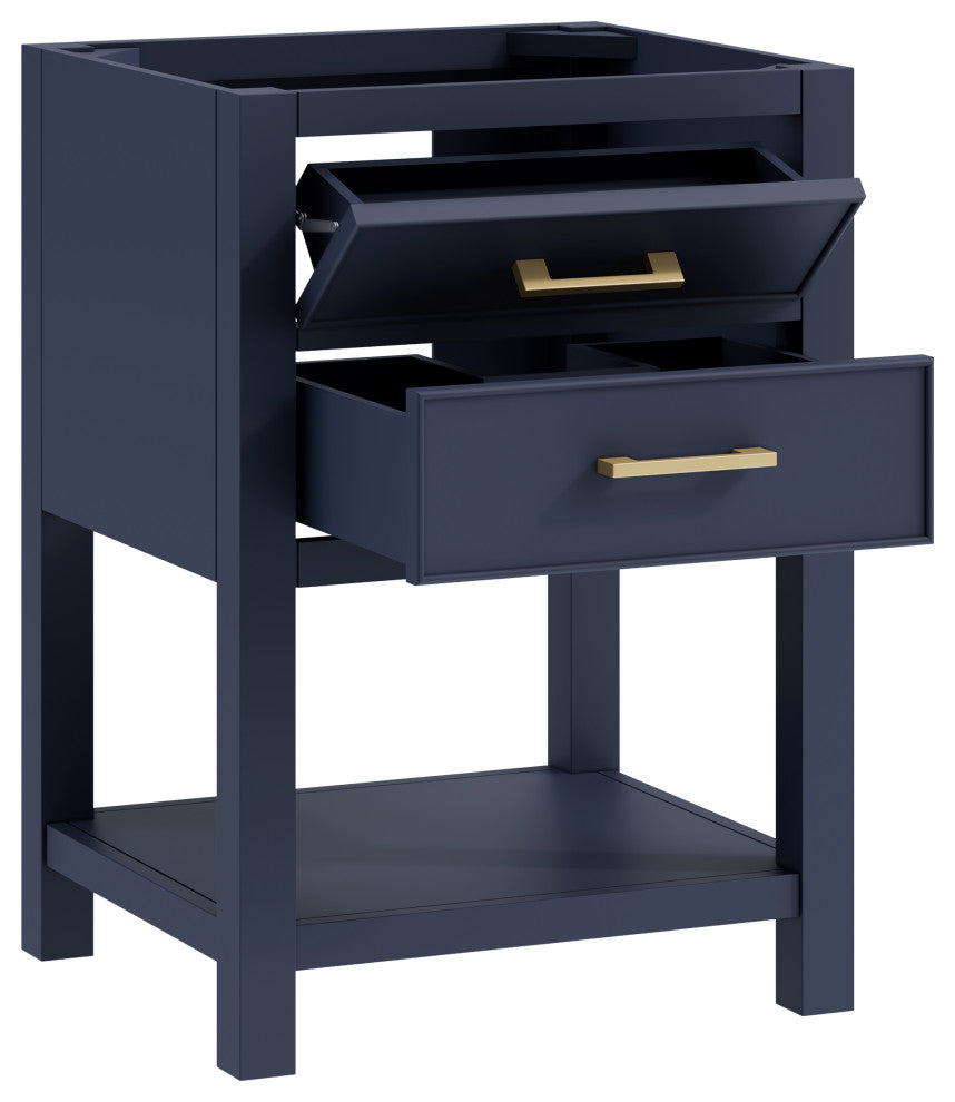Avanity Brooks 24" Vanity, Navy Blue and Cala White Engineered Top