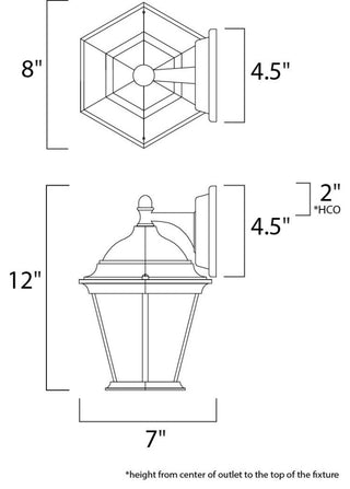 Maxim 1024 Builder Cast 12" 1 Light Wall Sconce - Rust Patina / Clear Glass
