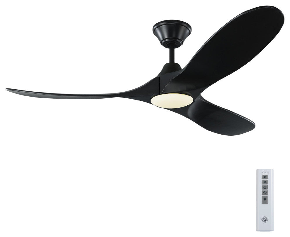 Maverick 3 Blade Outdoor Ceiling Fan Matte White Matte Black 52.00 Black Yes