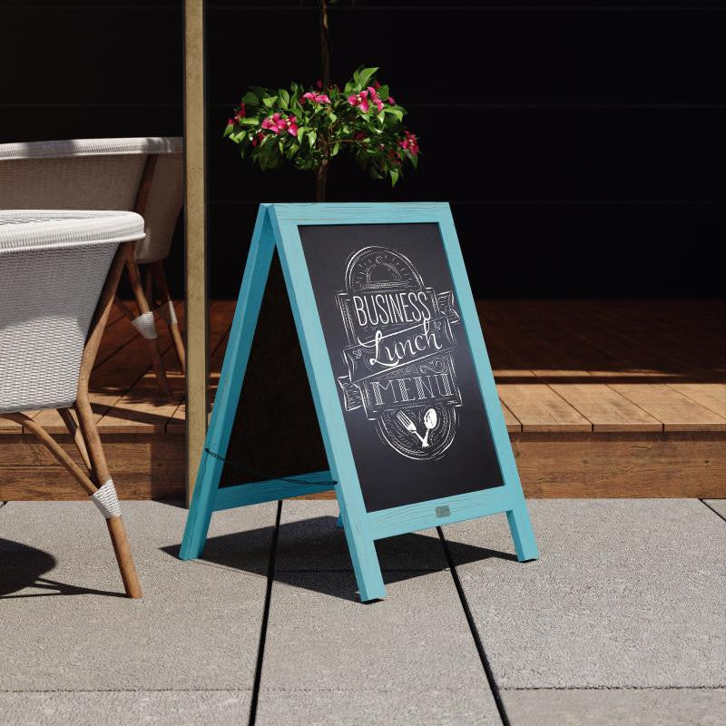 30" x 20" A-Frame Magnetic Indoor/Outdoor Double Sided Chalkboard-Robin Blue