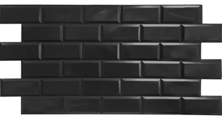 Black Bricks 3D Wall Panels, Set of 10, Covers 50 Sq Ft