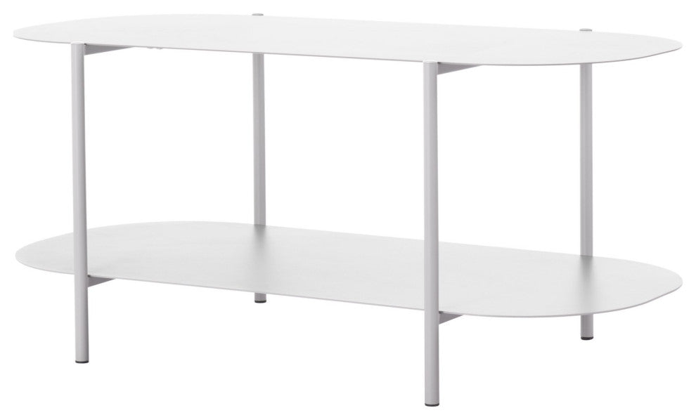 Coffee Table, Round, Steel Metal, Gray, Lounge Cafe Lobby Hospitality
