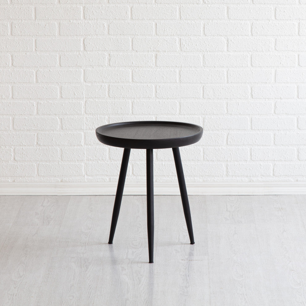 Chevery Small Tri Pin Side Table, Black