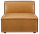 Sofa, Faux Vegan Leather, Tan, Modern, Living Lounge Hotel Lobby Hospitality