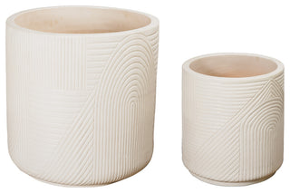 Serenity Textured Ceramic Patio Planter, Set of 2