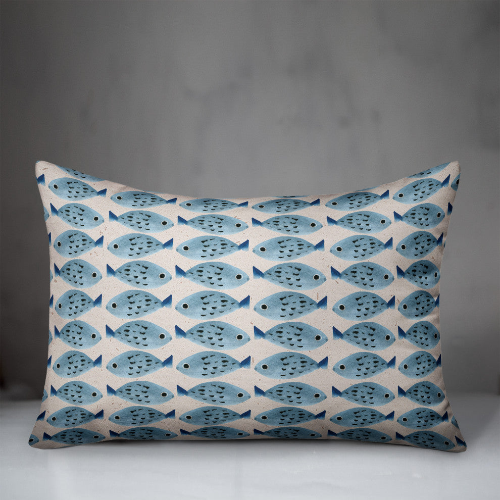 Multi Swim Fish 2 14x20 Spun Poly Pillow