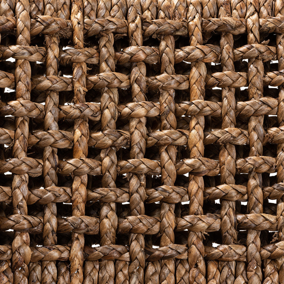 Alise Modern Bohemian Dark Brown Mahogany Wood and Banana Fiber Dining Chair