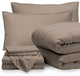Bare Home 7-Piece Queen, King & Cal King Bed-in-a-Bag, Taupe, Taupe, King