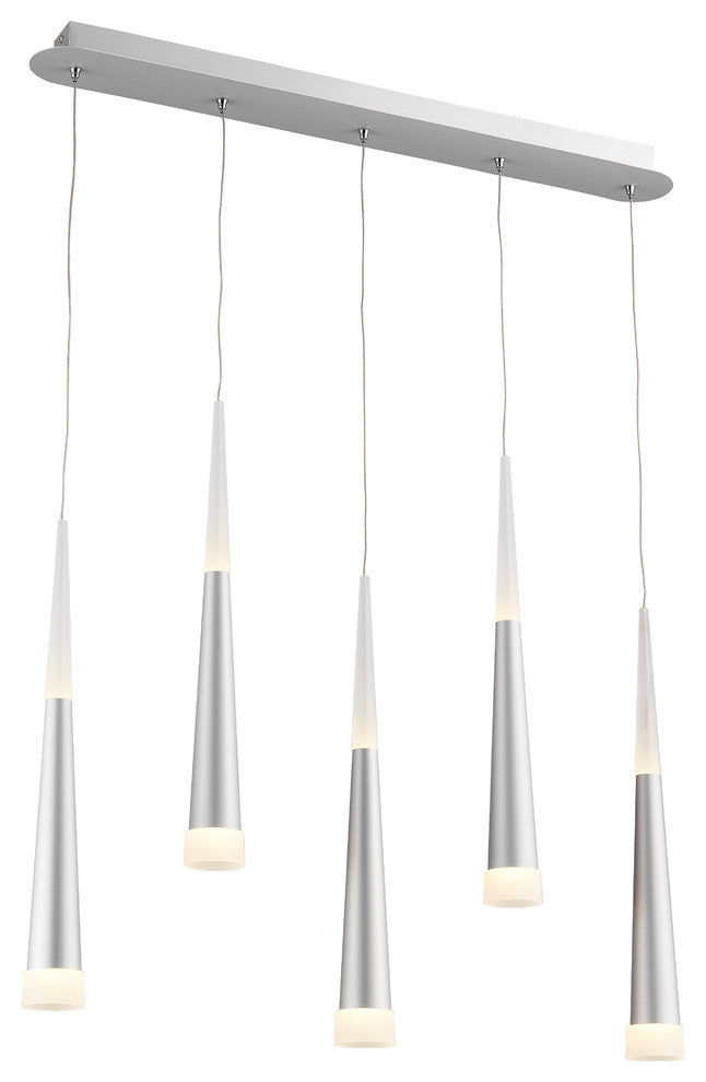 Sand Silver LED Island Light, Metal, Acrylic Frame