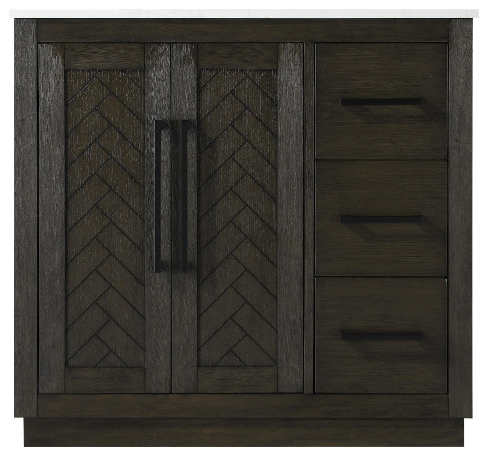 Home Living 36" Single Bathroom Vanity, Chocolate Oak