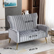 Curved Tufted Contemporary Velvet High Back Loveseat Sofa