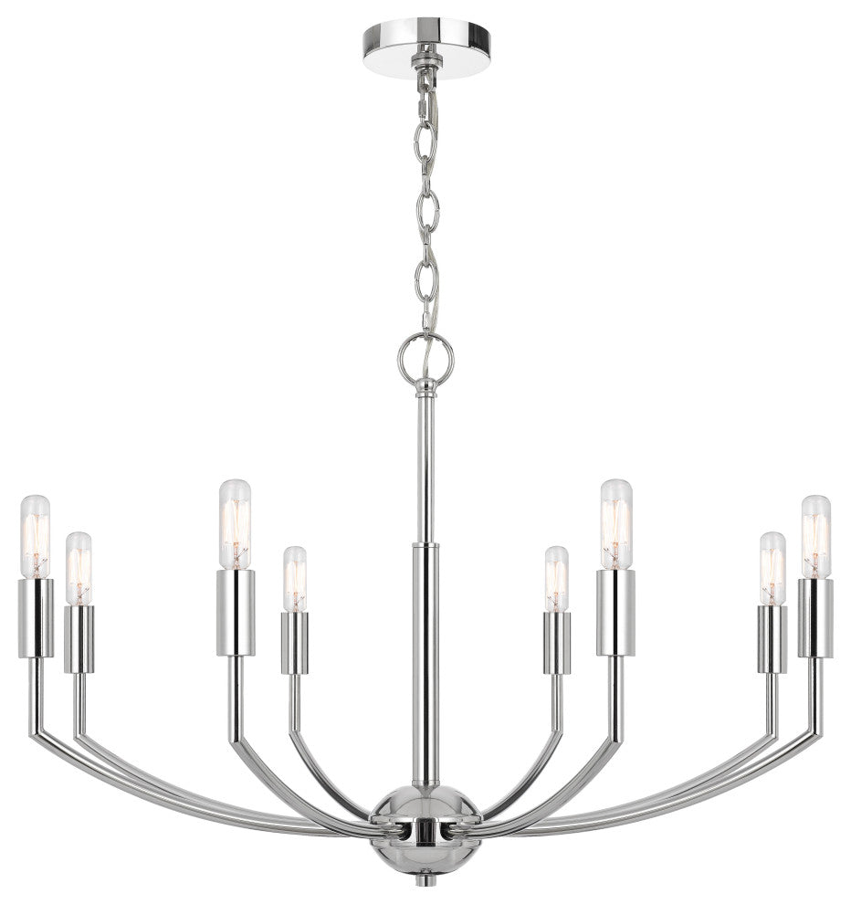 Maxton Chrome Metal Chandelier, Fx-3807-8