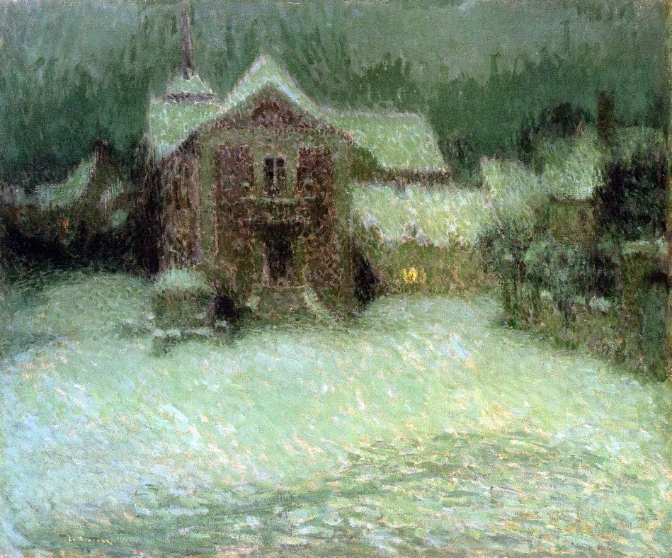 Henri Le Sidaner Plaza Under Snow- Gerberoy Wall Decal