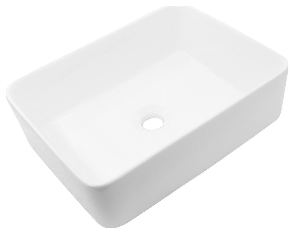 Nantucket Sinks Rectangle Vessel Sink, White