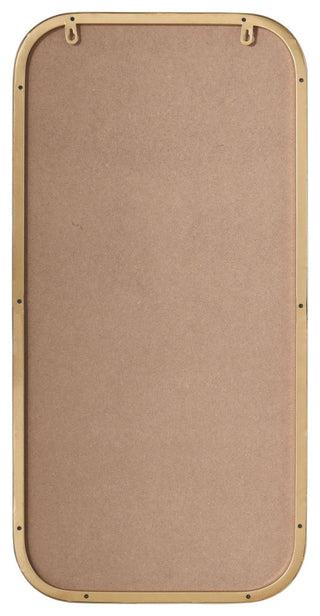Minimalist Mirror Curved Edge Rectangle Mirror Gold Frame