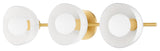 Belle 3 Light Bath Sconce, Aged Brass