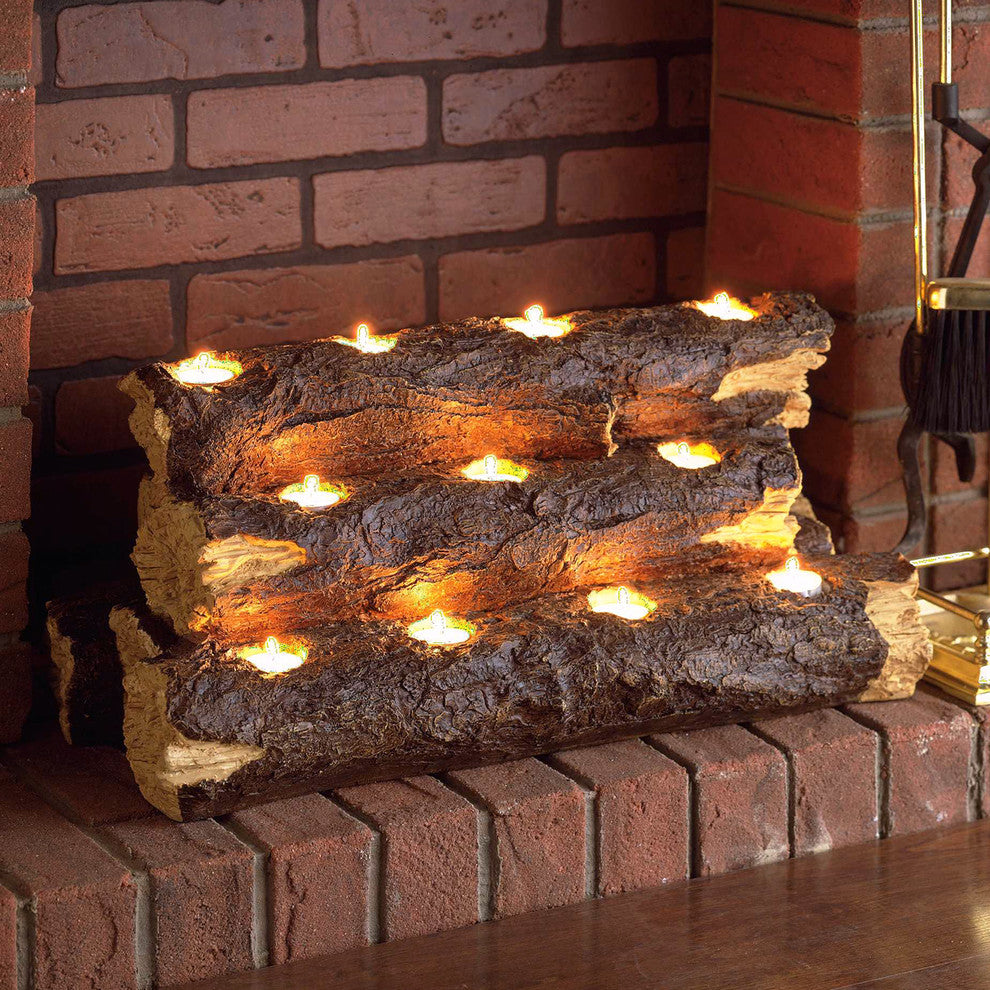 Southern Enterprises GA0005 SEI Resin Tealight Fireplace Log