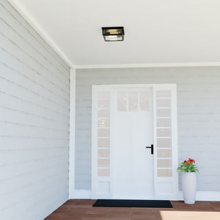 Vaxcel Lighting T0611 Kinzie 2 Light 12"W Outdoor Flush Mount - Textured Black