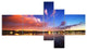 Delighted Reflection in River, Landscape Photo Canvas Print, 60"x32", 5 panels