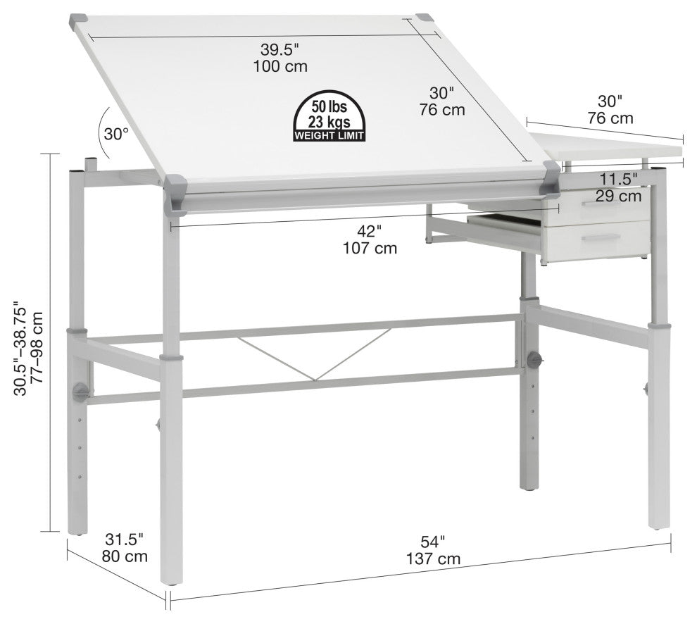 Graphix II Pro Line Split Top Height Adjustable Drafting Table