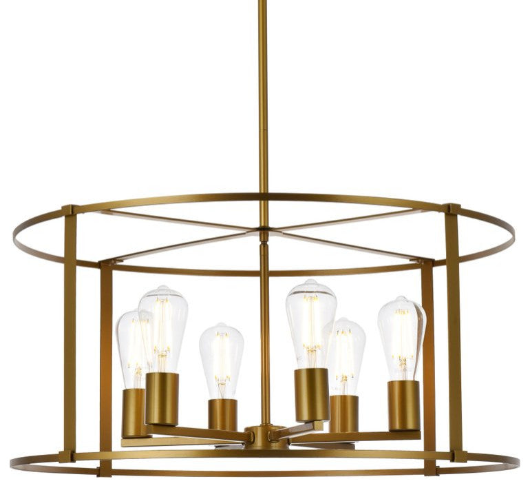 Ava 6-Light Pendant, Brass