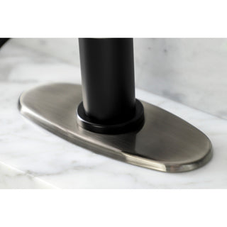 Single-Handle Bathroom Faucet With Push Pop-Up, Matte Black/Black Stainless