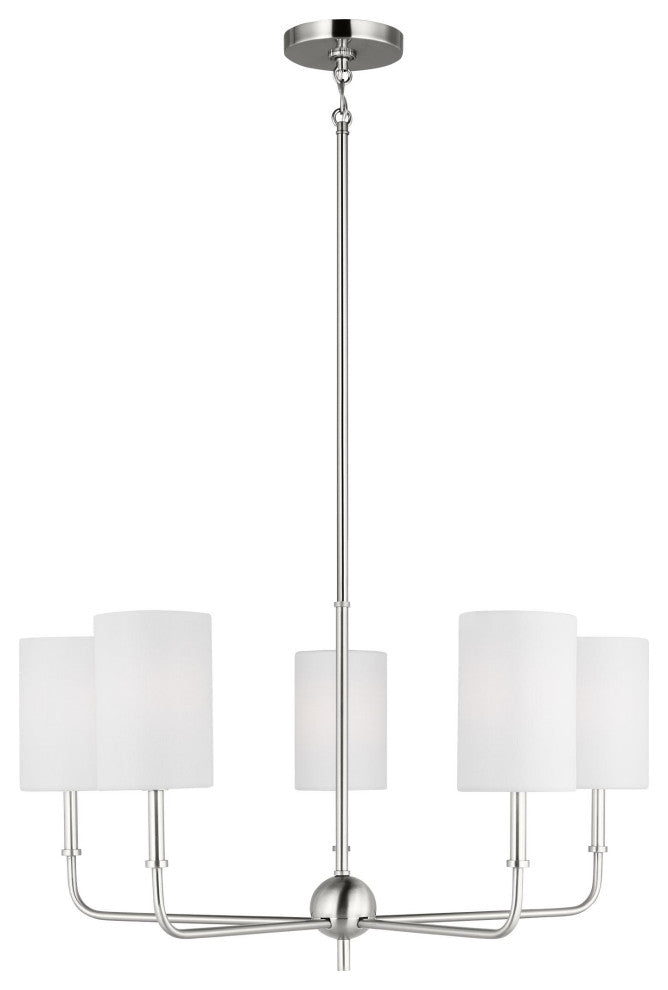 Foxdale Five Light Chandelier, Brushed Nickel