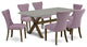 7-Piece Set, 6 Parson Dining Chairs and Dinette Table Hardwood Frame