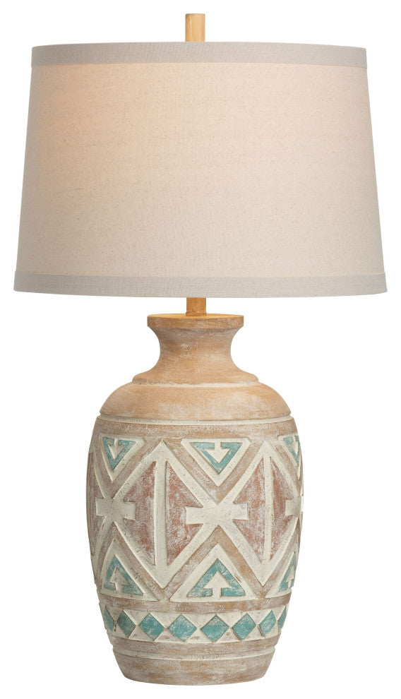 Santa Fe 33" Resin Table Lamp With Burlap Shade