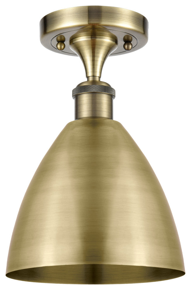 Ballston Dome Semi-Flush Mount, Antique Brass, Antique Brass
