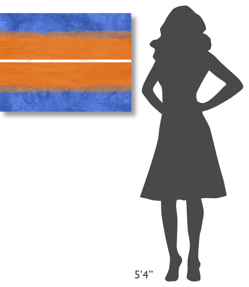 "Blue And Orange Abstract Theme 4" Fine Art Print