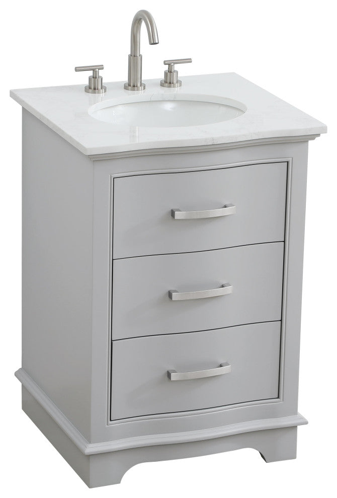 Home Living Knox 24" Single Bathroom Vanity, Grey