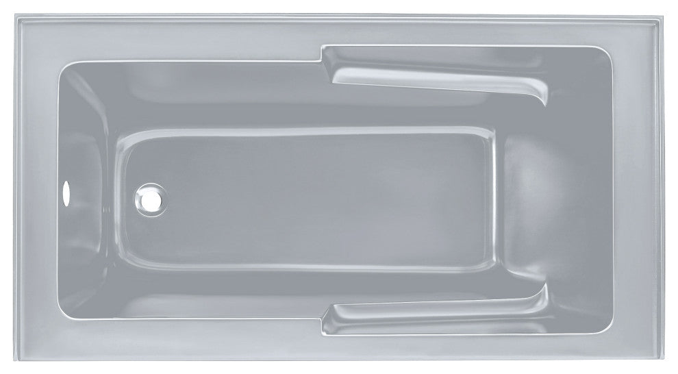 Voltaire 60" x 32" Left-Hand Drain Alcove Bathtub with Apron in Matte Grey