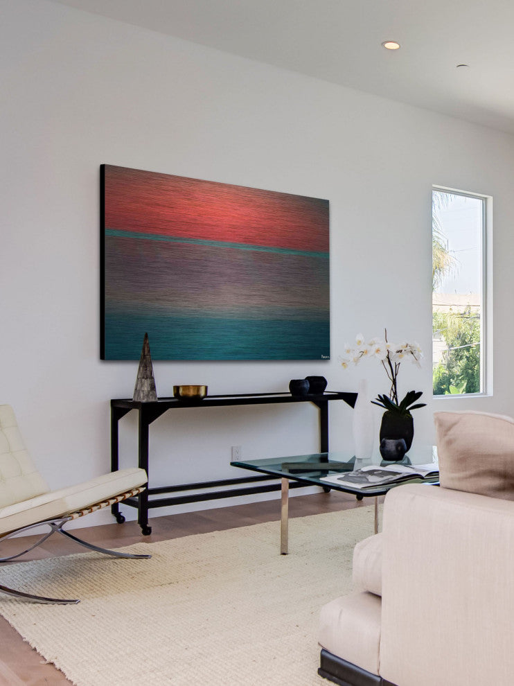 "Orange Sunset" Print on Brushed Aluminum, 45"x30"